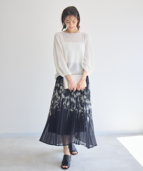 KATHARINE ROSS（キャサリンロス）の「【KATHARINE ROSS】ふわ袖かのこ和紙ニット（ニット/セーター・レディース・ライトブルー/チャコールグレー/オフホワイト・MEDIUM）」の5枚目の写真