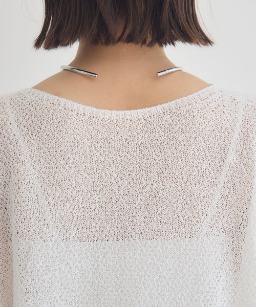 KATHARINE ROSS（キャサリンロス）の「【KATHARINE ROSS】ふわ袖かのこ和紙ニット（ニット/セーター・レディース・ライトブルー/チャコールグレー/オフホワイト・MEDIUM）」の14枚目の写真