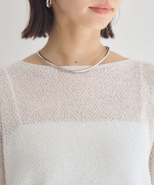 KATHARINE ROSS（キャサリンロス）の「【KATHARINE ROSS】ふわ袖かのこ和紙ニット（ニット/セーター・レディース・ライトブルー/チャコールグレー/オフホワイト・MEDIUM）」の13枚目の写真