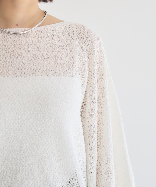 KATHARINE ROSS（キャサリンロス）の「【KATHARINE ROSS】ふわ袖かのこ和紙ニット（ニット/セーター・レディース・ライトブルー/チャコールグレー/オフホワイト・MEDIUM）」の15枚目の写真