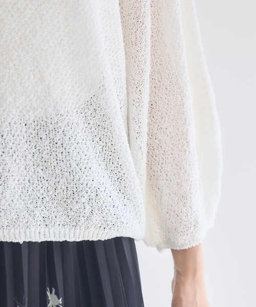 KATHARINE ROSS（キャサリンロス）の「【KATHARINE ROSS】ふわ袖かのこ和紙ニット（ニット/セーター・レディース・ライトブルー/チャコールグレー/オフホワイト・MEDIUM）」の16枚目の写真