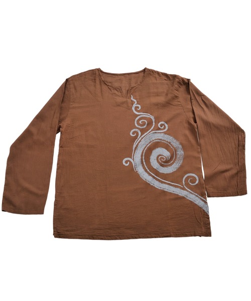 MARAI(マーライ)の「キーネックエスニックシャツ 長袖Tシャツ ロンT(Tシャツ/カットソー・レディース・E/F/G/O/Q/S/H/T/M/P/R・FREE)」の2枚目の写真
