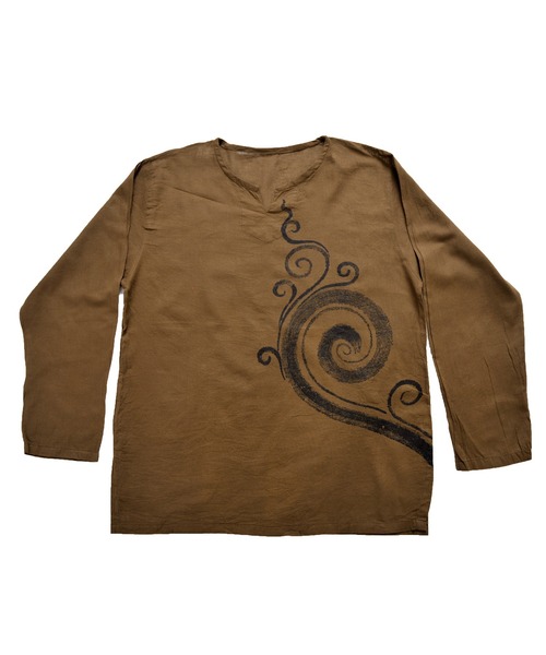 MARAI(マーライ)の「キーネックエスニックシャツ 長袖Tシャツ ロンT(Tシャツ/カットソー・レディース・E/F/G/O/Q/S/H/T/M/P/R・FREE)」の3枚目の写真