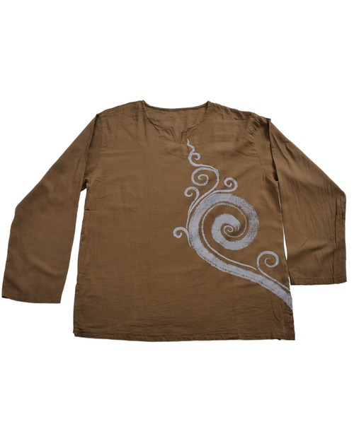 MARAI(マーライ)の「キーネックエスニックシャツ 長袖Tシャツ ロンT(Tシャツ/カットソー・レディース・E/F/G/O/Q/S/H/T/M/P/R・FREE)」の4枚目の写真
