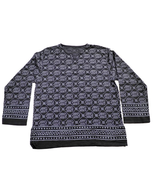 MARAI(マーライ)の「キーネックエスニックシャツ 長袖Tシャツ ロンT(Tシャツ/カットソー・レディース・E/F/G/O/Q/S/H/T/M/P/R・FREE)」の5枚目の写真