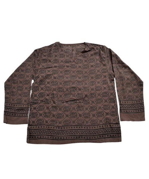 MARAI(マーライ)の「キーネックエスニックシャツ 長袖Tシャツ ロンT(Tシャツ/カットソー・レディース・E/F/G/O/Q/S/H/T/M/P/R・FREE)」の6枚目の写真