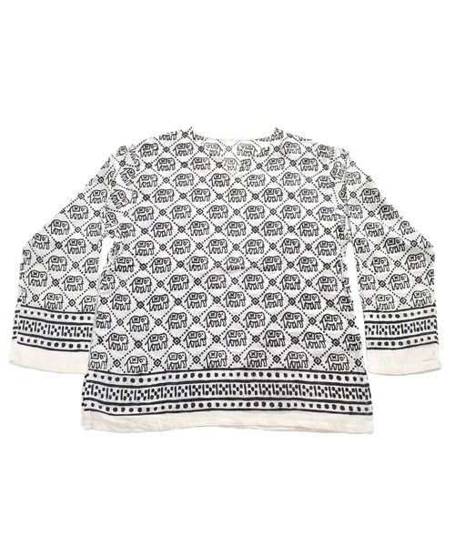 MARAI(マーライ)の「キーネックエスニックシャツ 長袖Tシャツ ロンT(Tシャツ/カットソー・レディース・E/F/G/O/Q/S/H/T/M/P/R・FREE)」の7枚目の写真