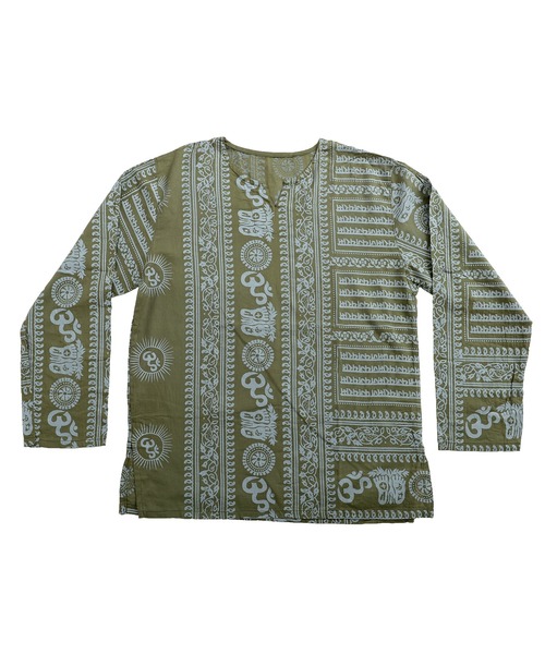 MARAI(マーライ)の「キーネックエスニックシャツ 長袖Tシャツ ロンT(Tシャツ/カットソー・レディース・E/F/G/O/Q/S/H/T/M/P/R・FREE)」の8枚目の写真