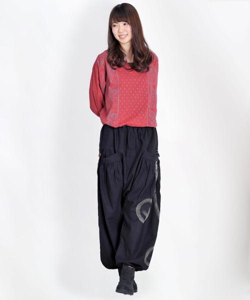 MARAI(マーライ)の「キーネックエスニックシャツ 長袖Tシャツ ロンT(Tシャツ/カットソー・レディース・E/F/G/O/Q/S/H/T/M/P/R・FREE)」の16枚目の写真