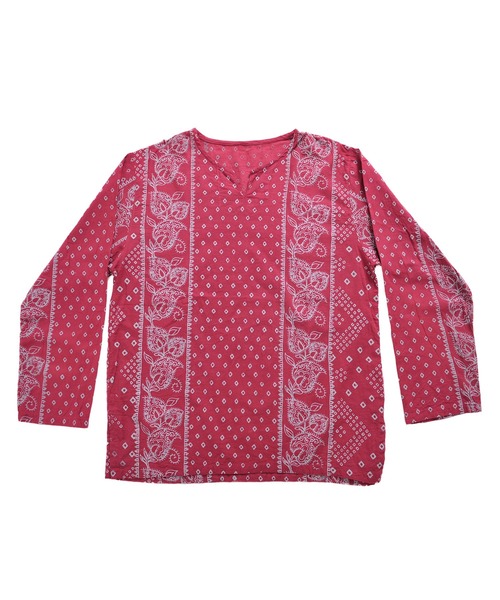 MARAI(マーライ)の「キーネックエスニックシャツ 長袖Tシャツ ロンT(Tシャツ/カットソー・レディース・E/F/G/O/Q/S/H/T/M/P/R・FREE)」の17枚目の写真