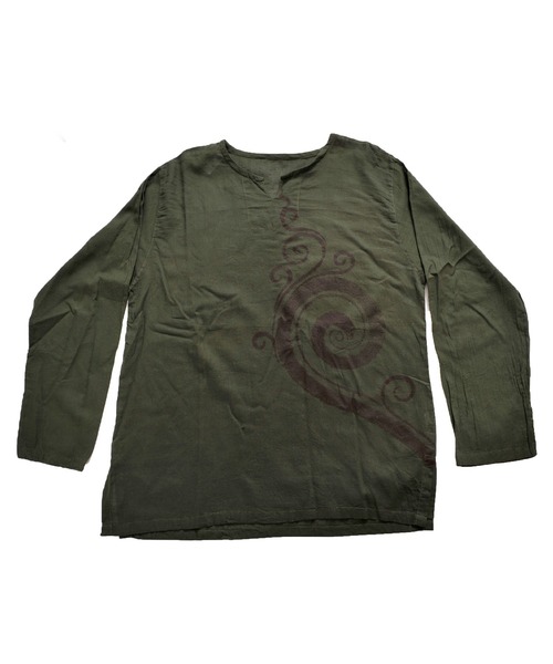 MARAI(マーライ)の「キーネックエスニックシャツ 長袖Tシャツ ロンT(Tシャツ/カットソー・レディース・E/F/G/O/Q/S/H/T/M/P/R・FREE)」の12枚目の写真