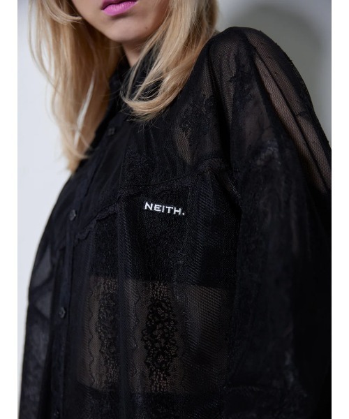 neith./ネイス/Too Big Ribbon Lace Shirt
