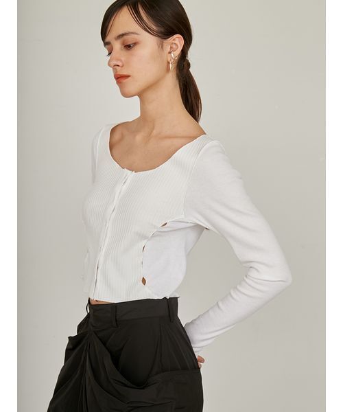 styling/（スタイリング）の「【セットアイテム】メローカットカーディガン（カーディガン/ボレロ・レディース・ブラック/ホワイト/パープル・FREE）」の7枚目の写真