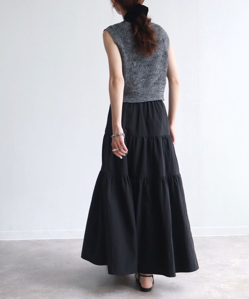 NOGLE（ノグル）の「【NOGLE/ノグル】ティアードロングスカート（スカート・レディース・ホワイト/ブラック・FREE）」の20枚目の写真