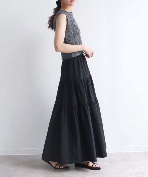 NOGLE（ノグル）の「【NOGLE/ノグル】ティアードロングスカート（スカート・レディース・ホワイト/ブラック・FREE）」の18枚目の写真