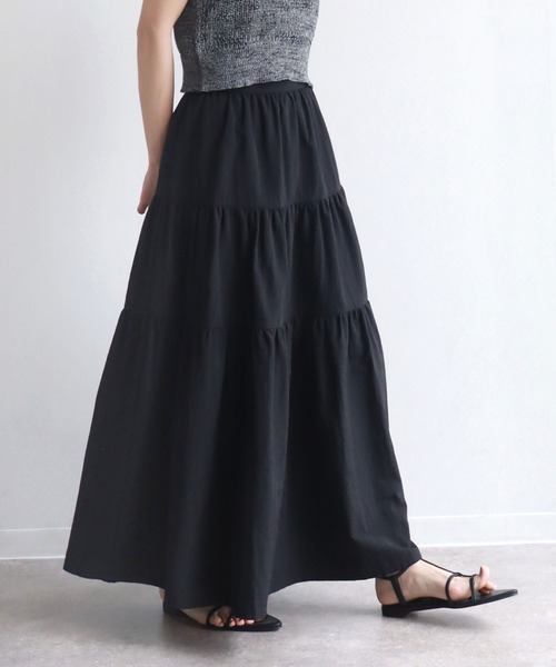 NOGLE（ノグル）の「【NOGLE/ノグル】ティアードロングスカート（スカート・レディース・ホワイト/ブラック・FREE）」の21枚目の写真