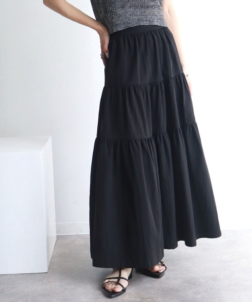 NOGLE（ノグル）の「【NOGLE/ノグル】ティアードロングスカート（スカート・レディース・ホワイト/ブラック・FREE）」の22枚目の写真