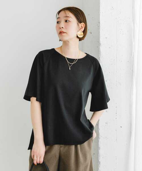 リンネル8月号掲載Fby ROSSOUVCUTバックテールフレアスリーブTシャツ セール】リンネル8月号掲載『UR TECH』Fby ROSSO UVCUTバック
