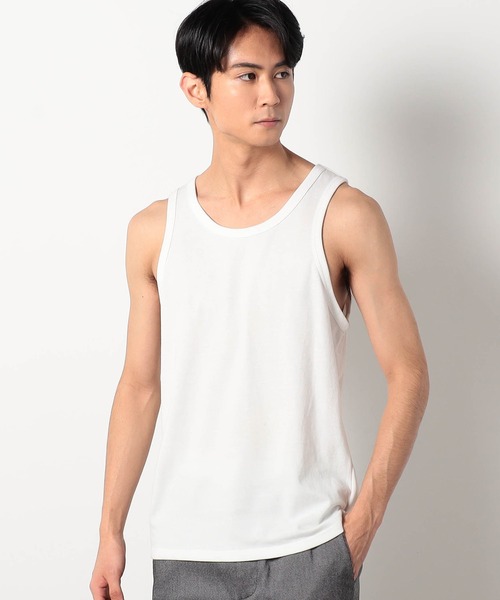 Grand PARK（グランドパーク）の「[ニットシャツ+タンクトップ　セットアイテム]アンサンブル透かし編みニット半袖シャツ（シャツ/ブラウス・メンズ・ブラック/ホワイト・LARGE/MEDIUM）」の11枚目の写真