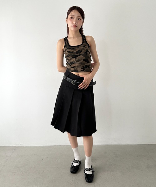 Bamm（バム）の「【2サイズ展開】ミディ丈プリーツスカート（スカート・レディース・グレー/ブラック/チャコールグレー/ブラウン・M/L）」の9枚目の写真