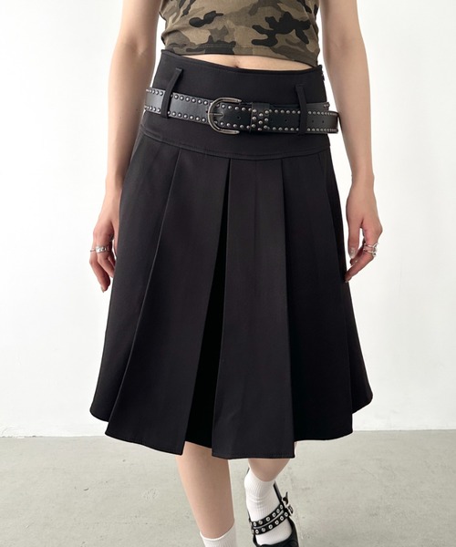 Bamm（バム）の「【2サイズ展開】ミディ丈プリーツスカート（スカート・レディース・グレー/ブラック/チャコールグレー/ブラウン・M/L）」の7枚目の写真