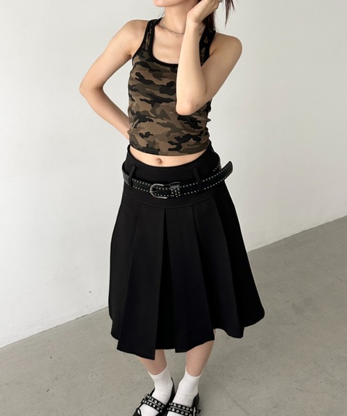 Bamm（バム）の「【2サイズ展開】ミディ丈プリーツスカート（スカート・レディース・グレー/ブラック/チャコールグレー/ブラウン・M/L）」の10枚目の写真