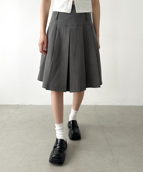 Bamm（バム）の「【2サイズ展開】ミディ丈プリーツスカート（スカート・レディース・グレー/ブラック/チャコールグレー/ブラウン・M/L）」の14枚目の写真