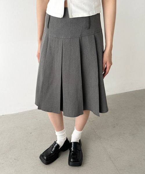 Bamm（バム）の「【2サイズ展開】ミディ丈プリーツスカート（スカート・レディース・グレー/ブラック/チャコールグレー/ブラウン・M/L）」の15枚目の写真