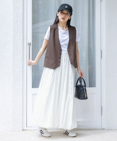 RAGEBLUE（レイジブルー）の「バルーンロングスカート2（スカート・レディース・ブラック/ホワイト・FREE）」の8枚目の写真