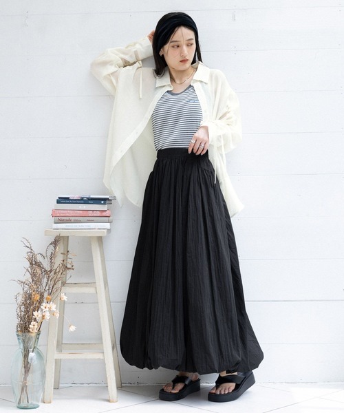 RAGEBLUE（レイジブルー）の「バルーンロングスカート2（スカート・レディース・ブラック/ホワイト・FREE）」の14枚目の写真