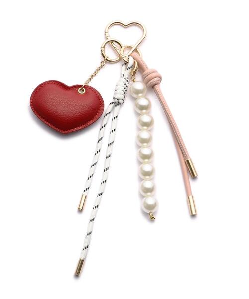 NATURAL BEAUTY BASIC（ナチュラルビューティーベーシック）の「ハート＆パールチャーム（チャーム・レディース・レッド/ベージュ・ﾌﾘ-）」の6枚目の写真