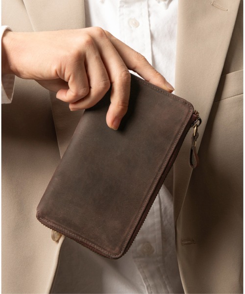 Hallelujah(ハレルヤ)の「長財布 小さい TIDY2.0 プルアップレザー(財布・メンズ・ブラック/チョコ/ワイン/ダークグリーン/ネイビー/キャメル・FREE)」の9枚目の写真