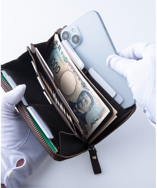 Hallelujah(ハレルヤ)の「長財布 小さい TIDY2.0 プルアップレザー(財布・メンズ・ブラック/チョコ/ワイン/ダークグリーン/ネイビー/キャメル・FREE)」の22枚目の写真