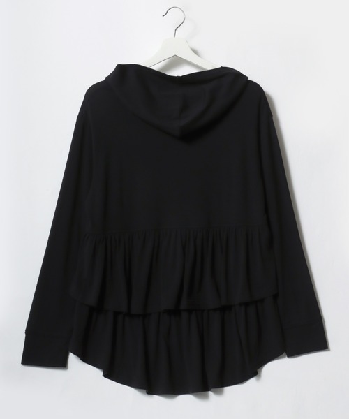 Salong hameu(サロン ハミュー)の「UVカット加工・接触冷感・吸汗速乾・ストレッチ バックフリル ジップアップパーカー レディース/UVパーカー(パーカー・レディース・アイボリー/サックスブルー/ブラック/ベージュ・M/L)」の1枚目の写真