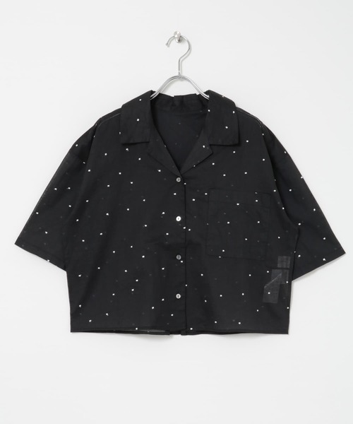 URBAN RESEARCH（アーバンリサーチ）の「new basic　オーガンジードットオープンカラーシャツ（シャツ/ブラウス・レディース・ブラック/ブラウン・FREE）」の11枚目の写真