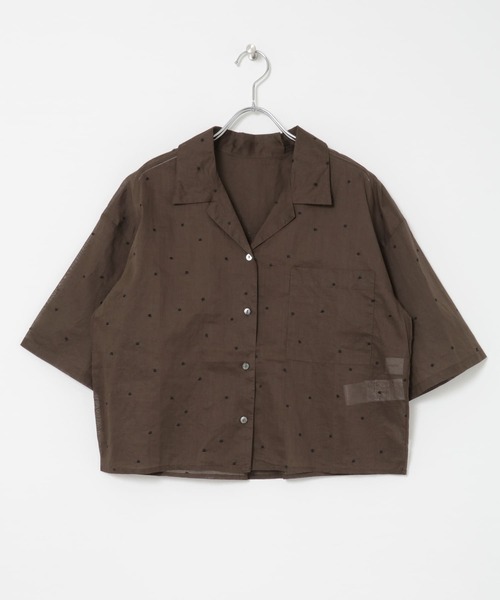 URBAN RESEARCH（アーバンリサーチ）の「new basic　オーガンジードットオープンカラーシャツ（シャツ/ブラウス・レディース・ブラック/ブラウン・FREE）」の12枚目の写真