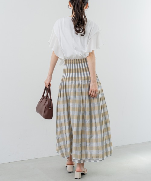 ANNA LUNA(アンナルナ)の「【ANNA LUNA】甘すぎない 大人 の フリル Tシャツ(Tシャツ/カットソー・レディース・ブラック/オフホワイト・MEDIUM)」の6枚目の写真