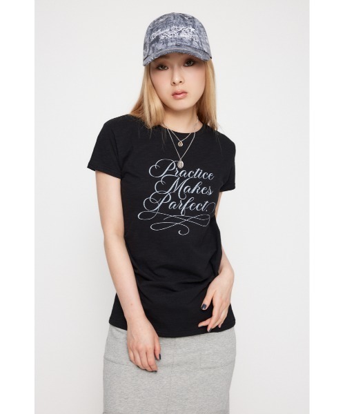 LAGUA GEM(ラグアジェム)の「MESSAGE SLAB チュニック(Tシャツ/カットソー・レディース・アイボリー/ブラック/チャコールグレー・FREE)」の8枚目の写真