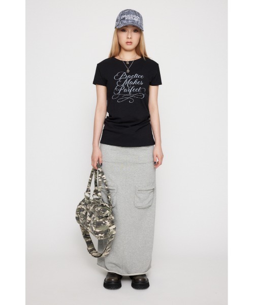 LAGUA GEM(ラグアジェム)の「MESSAGE SLAB チュニック(Tシャツ/カットソー・レディース・アイボリー/ブラック/チャコールグレー・FREE)」の10枚目の写真