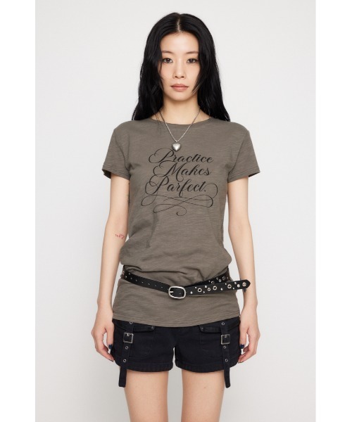 LAGUA GEM(ラグアジェム)の「MESSAGE SLAB チュニック(Tシャツ/カットソー・レディース・アイボリー/ブラック/チャコールグレー・FREE)」の12枚目の写真