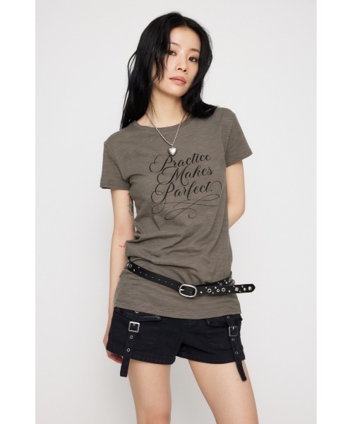 LAGUA GEM(ラグアジェム)の「MESSAGE SLAB チュニック(Tシャツ/カットソー・レディース・アイボリー/ブラック/チャコールグレー・FREE)」の14枚目の写真