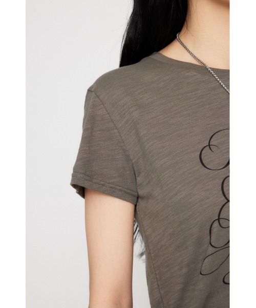 LAGUA GEM(ラグアジェム)の「MESSAGE SLAB チュニック(Tシャツ/カットソー・レディース・アイボリー/ブラック/チャコールグレー・FREE)」の20枚目の写真