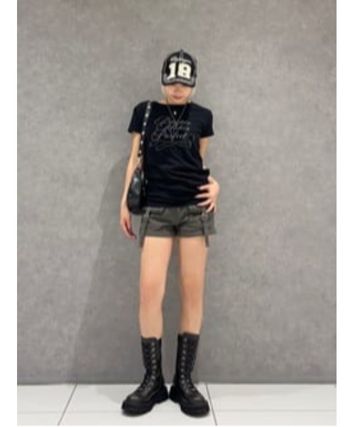 LAGUA GEM(ラグアジェム)の「MESSAGE SLAB チュニック(Tシャツ/カットソー・レディース・アイボリー/ブラック/チャコールグレー・FREE)」の22枚目の写真