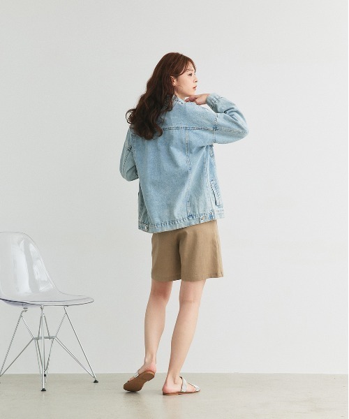 ad thie(アドティエ)の「リネンライク タックハーフパンツ(その他パンツ・レディース・ベージュ/ダークブラウン/ブラック/ナチュラル・FREE)」の17枚目の写真