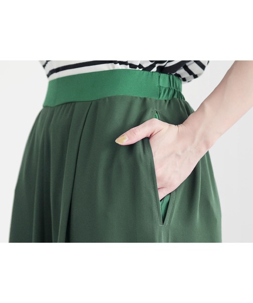 n'OrLABEL（ノアールレーベル）の「【接触冷感】シアードッキングカットソーワイドパンツ（その他パンツ・レディース・グリーン/ブルー/テラコッタ/ブラック・2/1）」の9枚目の写真