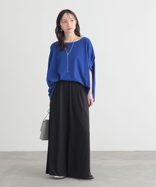 n'OrLABEL（ノアールレーベル）の「【接触冷感】シアードッキングカットソーワイドパンツ（その他パンツ・レディース・グリーン/ブルー/テラコッタ/ブラック・2/1）」の15枚目の写真