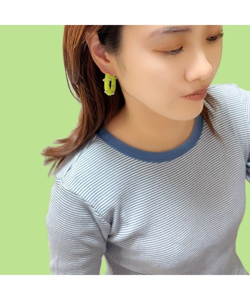 tone(トーン)の「【Bethlehem】チャンキーフープピアス(MA)(ピアス(両耳用)・レディース・ライム/ピンク/ブルー・FREE)」の21枚目の写真