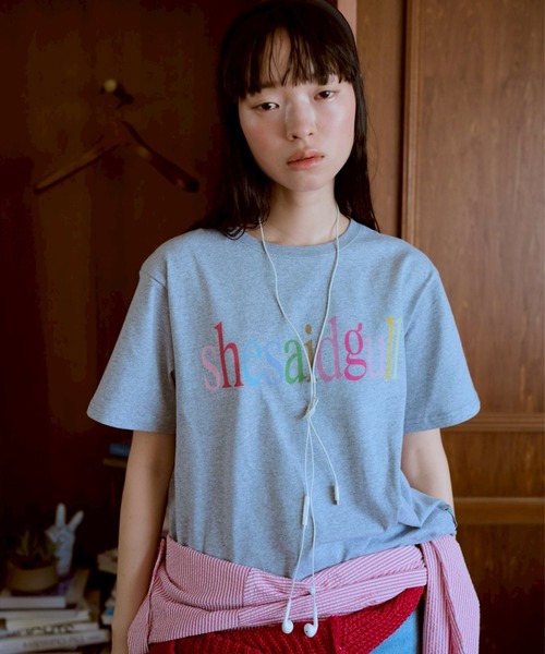 common gull products.(コモンガルプロダクツ)の「shesaidthat×common gull products. こんにちは、コーヒーでもどうですか?” logo tee”(Tシャツ/カットソー・レディース・イエロー系/杢グレー/ネイビー/ホワイト系・LARGE/MEDIUM/SMALL)」の3枚目の写真