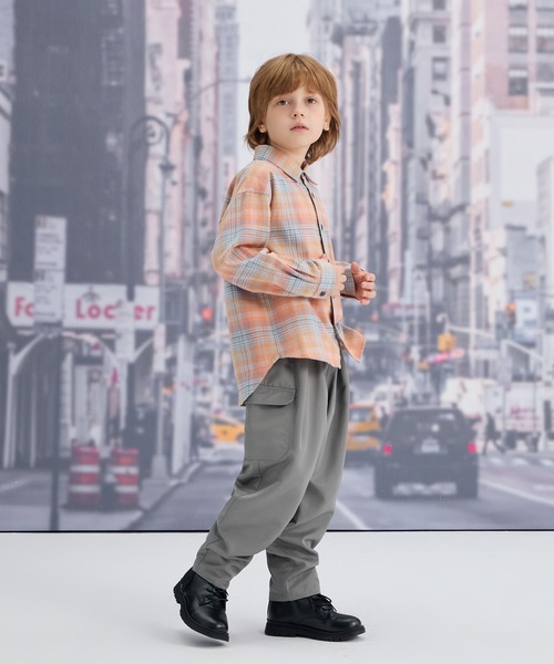 combimini（コンビミニ）の「長袖前開きオリジナルビエラチェックシャツ（シャツ/ブラウス・キッズ・シャーベット・110/120/130/140）」の6枚目の写真