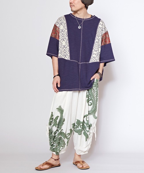チャイハネ】ペイズリー柄リドラ変形MEN'Sサルエルパンツ